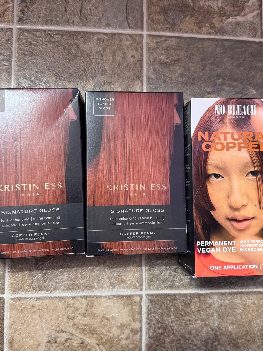 NIB 2 Kristen Ess Copper Penny Gloss No bleach natural copper Set hair color